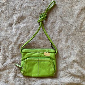 Tignanello Green Leather Crossbody Organizer